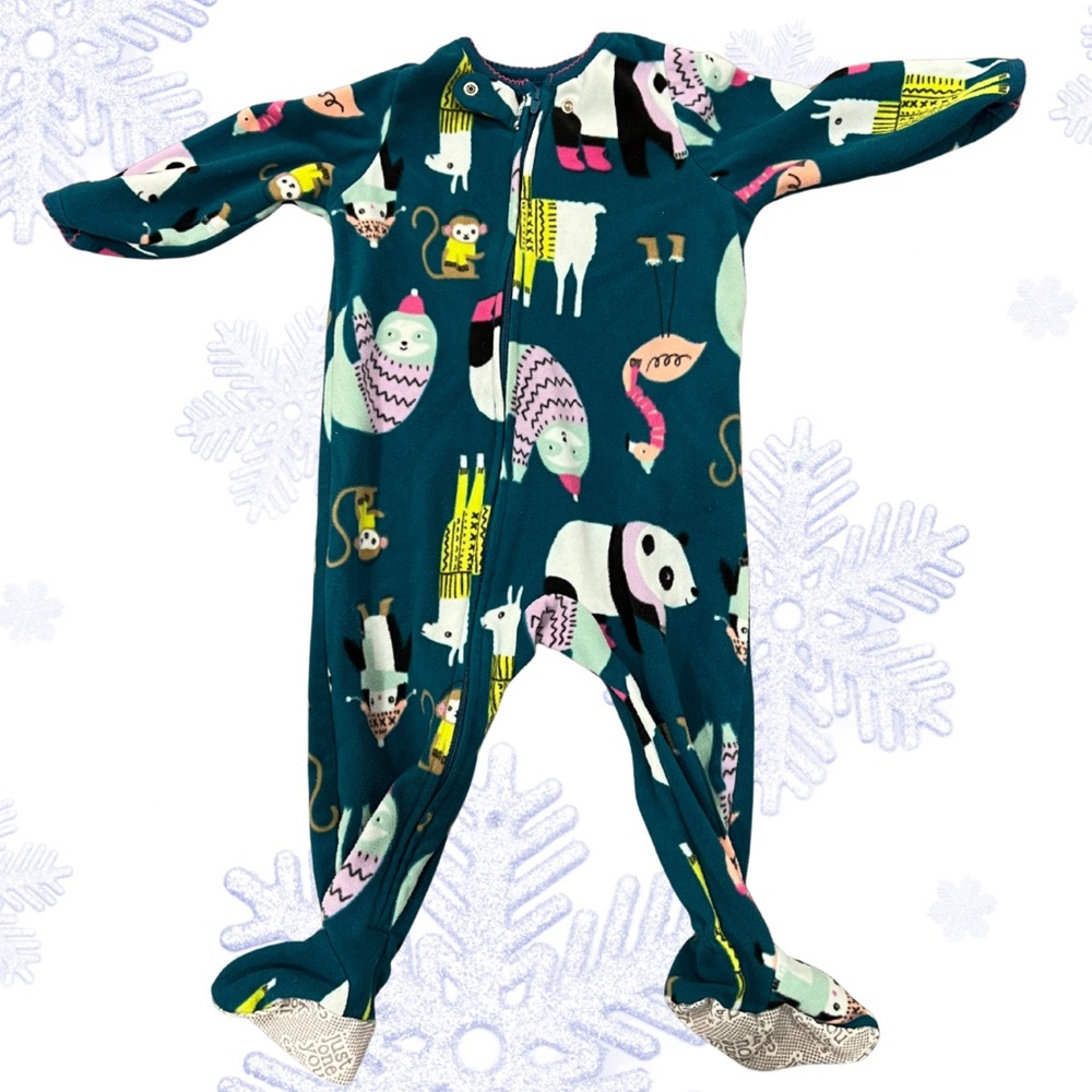 Baby One Piece Pajama with Fun Animal Print